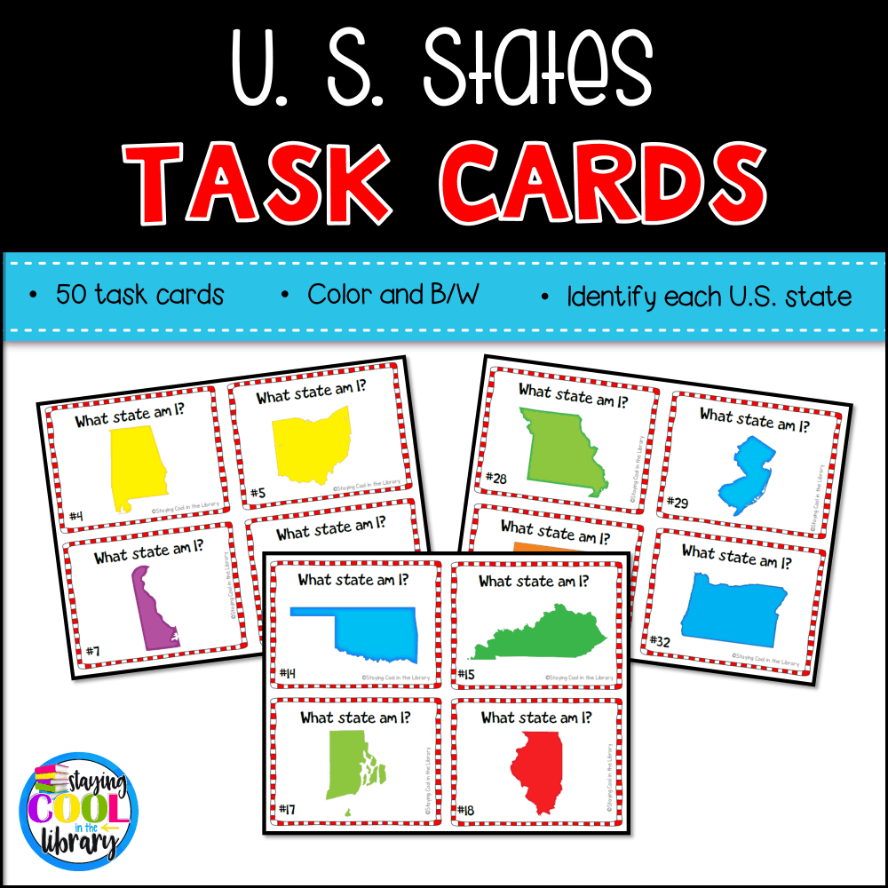 United States Map Task Cards