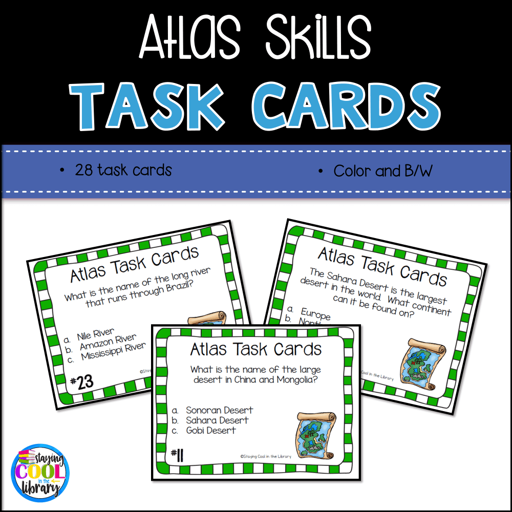 Atlas and Map Skills Task Cards